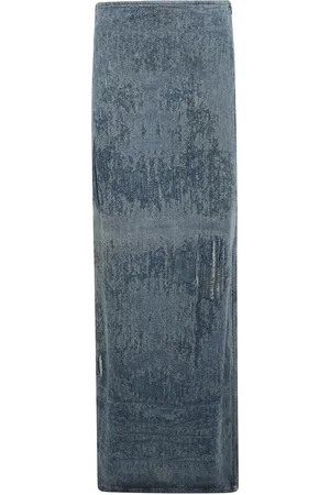 Diesel Denim Skirts, female, , M, High-waisted denim jacquard ultra destroyed