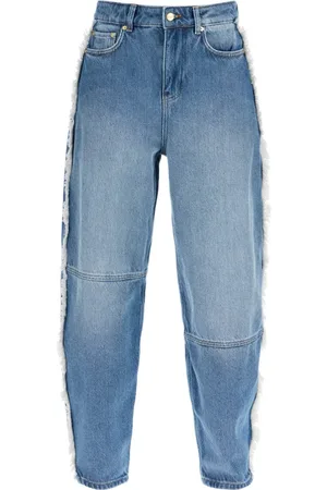 Ganni Loose-fit Jeans, female, , W27, Distressed Barrel Jeans with Wide Leg