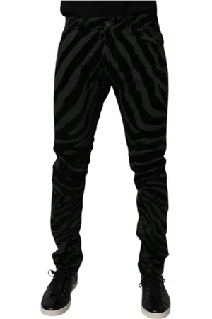 Dolce & Gabbana Slim-fit Jeans, male, , M, Stripes Skinny Denim Jeans with Logo