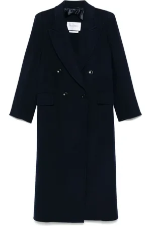 Max Mara Double-Breasted Coats, female, , 2XS, Navy Double-Breasted Coat