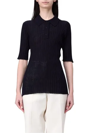 Fabiana Filippi Round-neck Knitwear, female, , S, Ribbed Knit Polo Shirt
