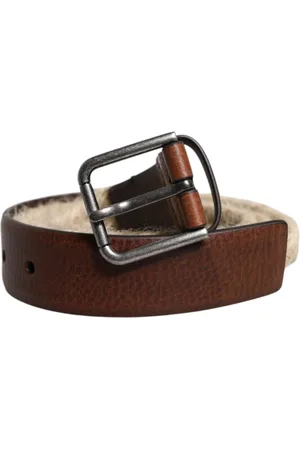 Dolce & Gabbana Luxury Woven Leather Belt with Metal Buckle