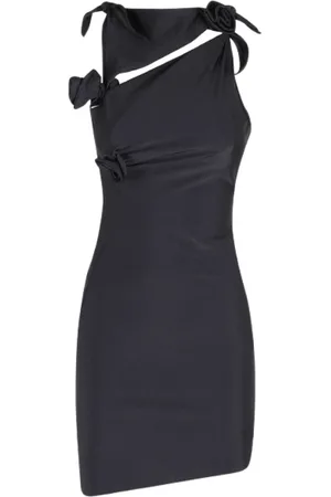 COPERNI Short Dresses, female, , S, Asymmetric Flower Dress with Cut-out Neckline