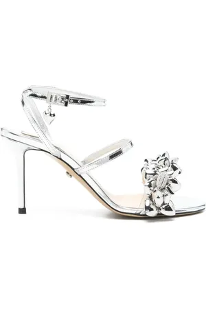 Mach & Mach High Heel Sandals, female, , 4 1/2 UK, Silver Leather Sandals