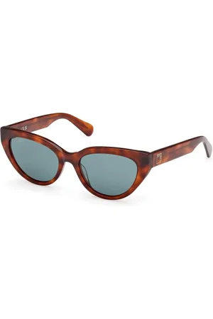 Max&Co. Cat-Eye Sunglasses Green Lenses Havana