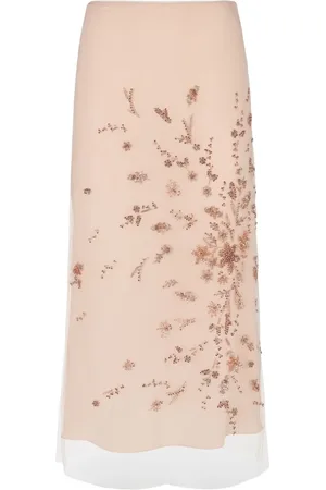 Fendi Midi Tulle Skirt with Rhinestones