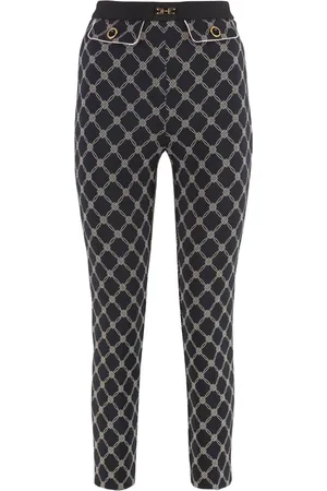 Elisabetta Franchi Slim Fit Printed Crêpe Trousers