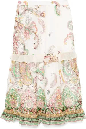 Etro Skirts, female, , 6 Y, White Cotton Silk Blend Lining