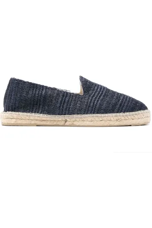 MANEBI Espadrilles, male, , 9 UK, Navy Flat Slip-On Shoes