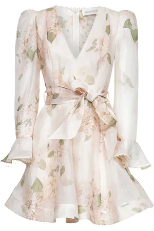 ZIMMERMANN Party Dresses, female, , S, Ortensia Print V-Neck Dress