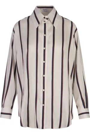 Alexander McQueen Shirts, female, , 2XS, College Stripe Shirt in Ivory