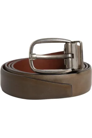 Dolce & Gabbana Belts, male, , 105 CM, Classic Metal Logo Buckle Leather Belt