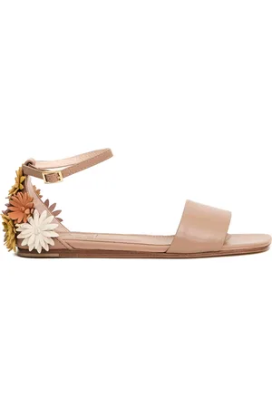 AGL ATTILIO GIUSTI LEOMBRUNI Flat Sandals, female, , 5 1/2 UK, Low leather sandal with flowers