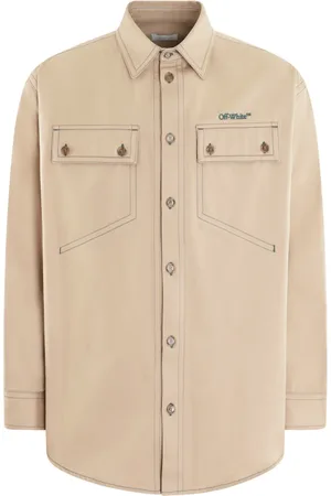OFF-WHITE Casual Shirts, male, , M, Stitch Cotgab Overshirt