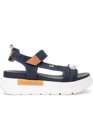 Nero Giardini Denim Sandals Platform Ankle Strap