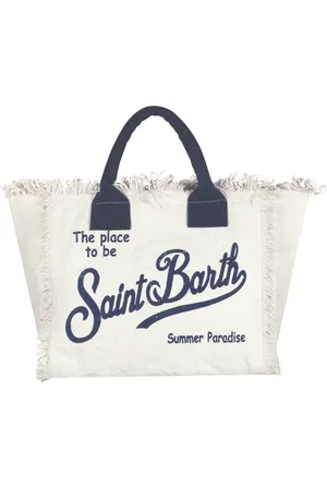 MC2 SAINT BARTH Tote Bags, female, , ONE SIZE, Canvas beach bag with fringes