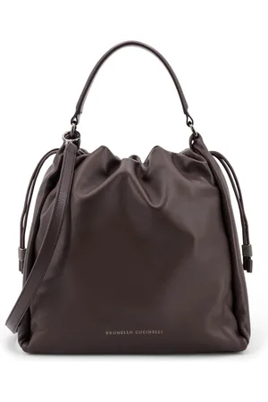 Brunello Cucinelli Handbags, female, , ONE SIZE, Dark Leather Shoulder Bag