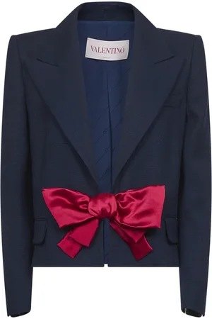 VALENTINO Blazers, female, , L, Single-Breasted Jacket with Bow