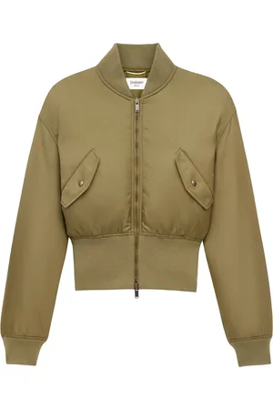 Saint Laurent Bomber Jackets, female, , S, Zip Closure Ribbed Jacket Made in Italy