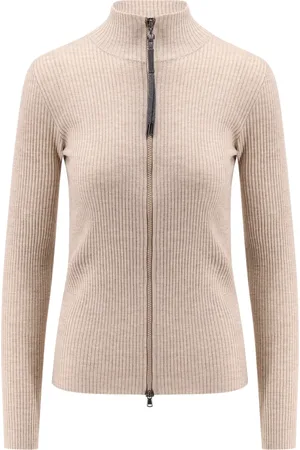 Brunello Cucinelli Luxurious Zip Cardigan with Monile Detail