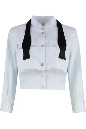 Elisabetta Franchi Shirts, female, , L, Silk Cotton Poplin Shirt with Bow Tie
