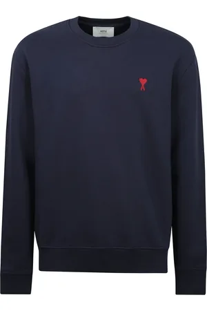 Ami Sweatshirts, male, , 2XL, Black Cotton Sweatshirt with Heart Monogram