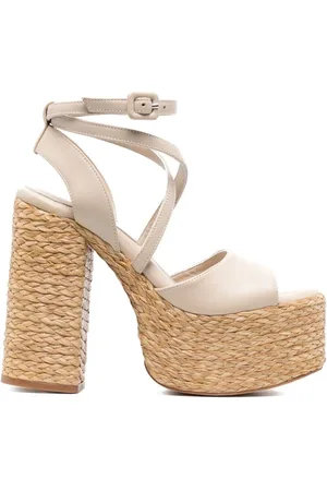 Paloma Barceló High Heel Sandals, female, , 8 UK, White Sandals with Raffia Sole