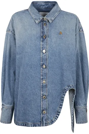 The Attico Denim Shirts, female, , 2XS, Embroidered Front Button Shirt