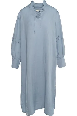Hest HÉST, Midi Dresses, female, , L, Elegant Linen V-Neck Dress