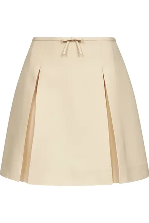 VALENTINO Flared Silk Skirt with Bow Detail