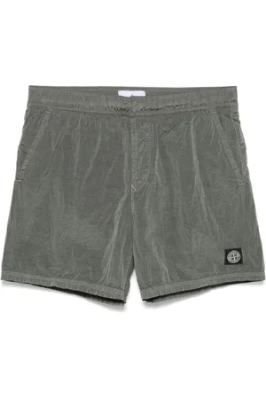 Stone Island Beachwear, male, , XL, Forest Swim Shorts Elasticated Waistband