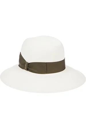 Borsalino Green Wide Brim Straw Hat