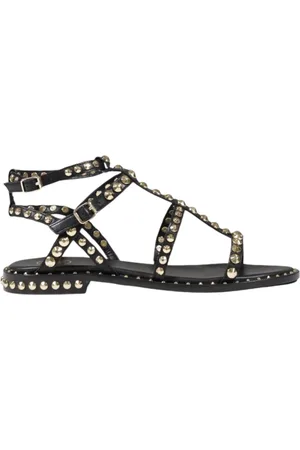 Ash Leather Buckle Sandals