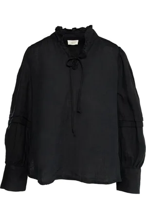 Hest HÉST, Blouses, female, , XS, Elegant Linen Blouse in Jet
