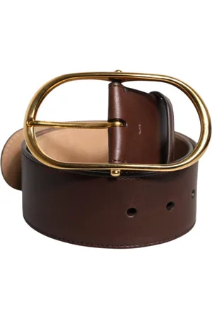 Dolce & Gabbana Gold Metal Buckle Leather Waist Belt