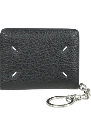 Maison Margiela Wallets & Cardholders, male, , ONE SIZE, Leather Cardholder with Keychain and Compartments