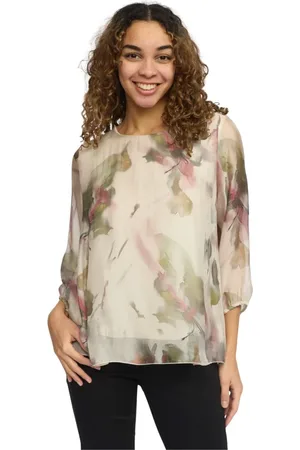 2-Biz Rose Flower Blouse Elegant Print