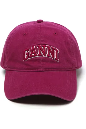 Ganni Caps, female, , ONE SIZE, Embroidered Logo Cotton Hat