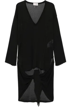 The Attico Short Dresses, female, , S, Plunging V-Neck Long Sleeve Dress
