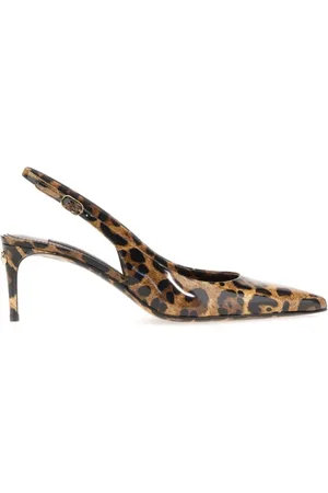 Dolce & Gabbana Spotted Print Leather Slingback Pumps