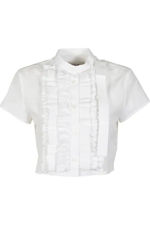 Msgm Shirts, female, , S, Crop Roushes Shirt