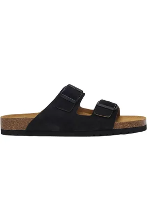 Scholl Sliders, male, , 8 UK, Julien Suede Sandal with Adjustable Buckle