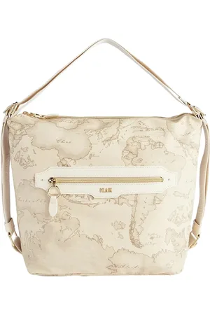 ALVIERO MARTINI 1A CLASSE Shoulder Bags, female, , ONE SIZE, Ivory Leather Shoulder Bag with Geo Print