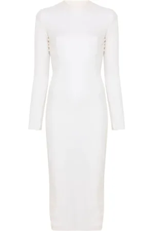 MUGLER Midi Dresses, female, , XS, Elegant Ecru Robe Dress