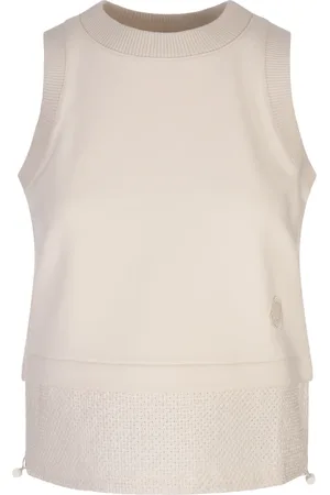 Moncler Round-neck Knitwear, female, , XS, Cotton Ribbed Top