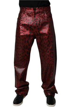 Dolce & Gabbana Straight Jeans, male, , M, Leopard Straight Denim Jeans