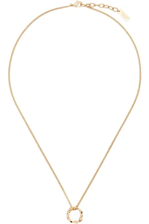 Saint Laurent Necklaces, female, , ONE SIZE, Golden Curb Chain Pendant Necklace