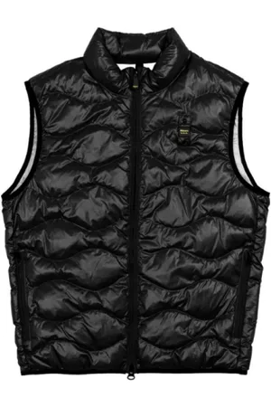 Blauer Vests, male, , XL, Sleeveless Checkered Jacket with Wavy Quilting