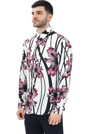 Patrizia Pepe Casual Shirts, male, , 2XL, Floral Long Sleeve Shirt