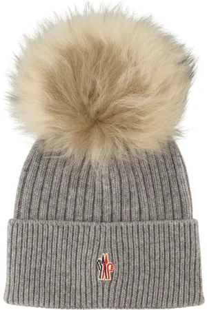 Moncler Beanies, female, , ONE SIZE, Pom Pom Cashmere Beanie Grey
